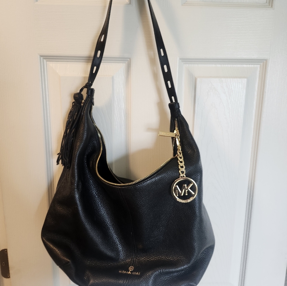 Michael Kors Black Leather Hobo Bag